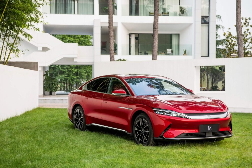BYD Han EV (red sedan)