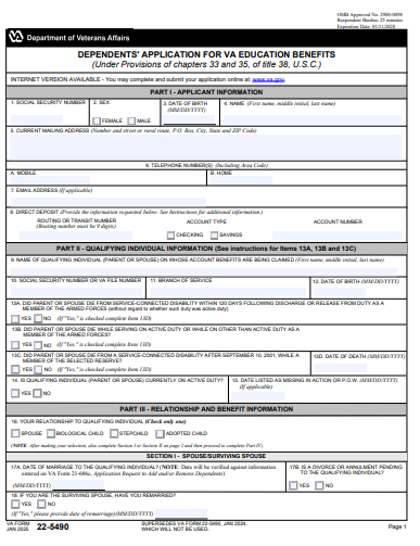 Chapter 35 VA Benefits: When Your June 2025 Check Will Arrive—Full Payment Schedule Inside 2 Chapter 35 VA Benefits Form