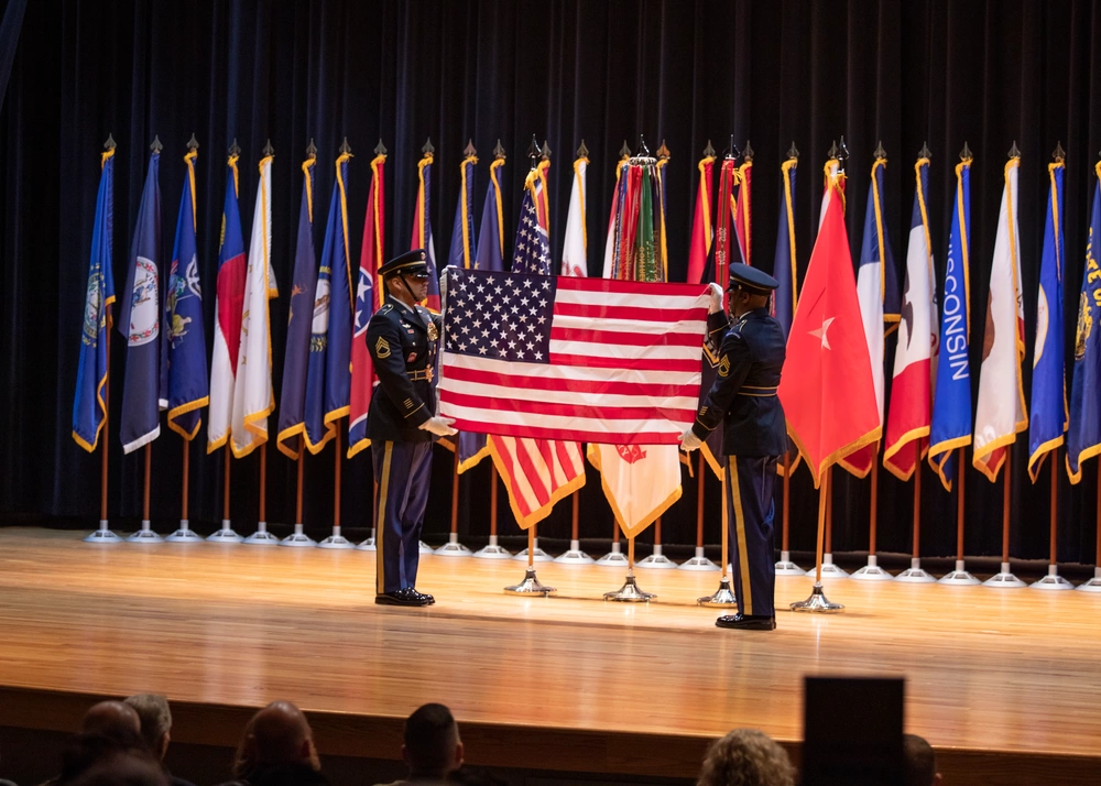 Fort Knox Holds Monthly Retirement Ceremony on June 27 in Honor of Service Members 3 Color Guard performing flag fold