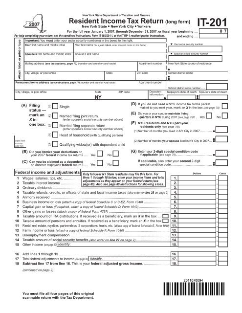 New York Is Sending Out $400 Stimulus Checks—Here’s Why You Don’t Need to Apply 4 New York State Resident Income Tax Return (Form IT-201)