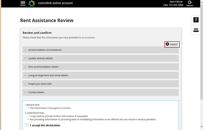 Rent Assistance Review