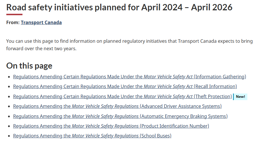Road safety initiatives planned for April 2024 – April 2026