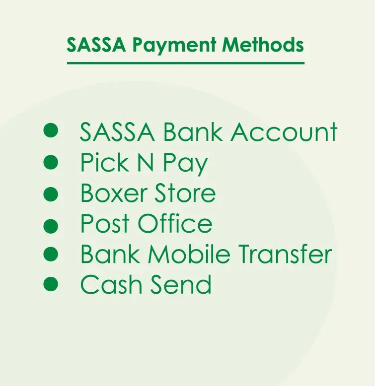 SASSA Payment Methods