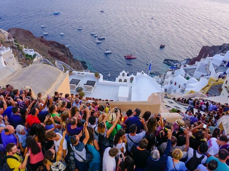 Top 10 Countries That Could Ban Tourists Soon Due to Overcrowding and Environmental Concerns 3 Santorini Overcrowded