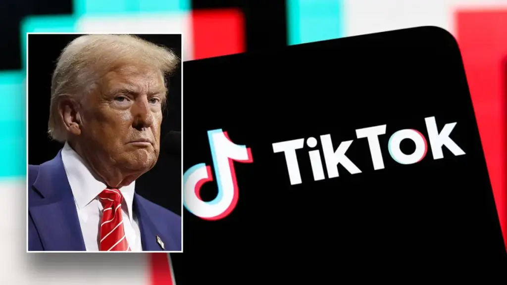 Trump Pushes TikTok Deadline, Claims China Holds the Final Say on Sale 2 Trump next to the TikTok logo
